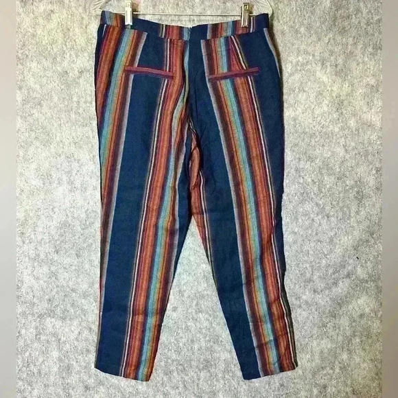 NWT Chaser Multicolored Women’s Striped Cropped Pants - Small - Picture 3 of 6
